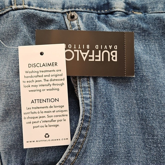 Buffalo David Bitton Ash Jeans Men's Size W34 L32 Light Blue Slim Fit NWT - Picture 4 of 16